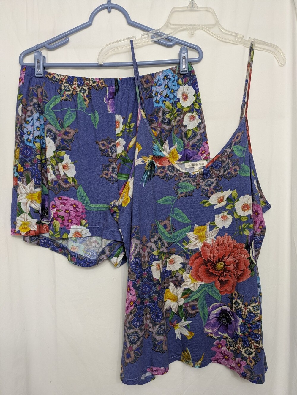 Johnny Was L Floral Pima Cotton Modal Cami Shorts Lounge Set - Picture 2 of 8